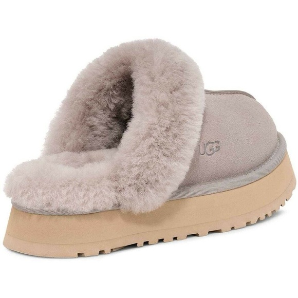 UGG | Disquette Cozy Fur Lines Slippers In Campfire Grey NEW - Picture 12 of 12